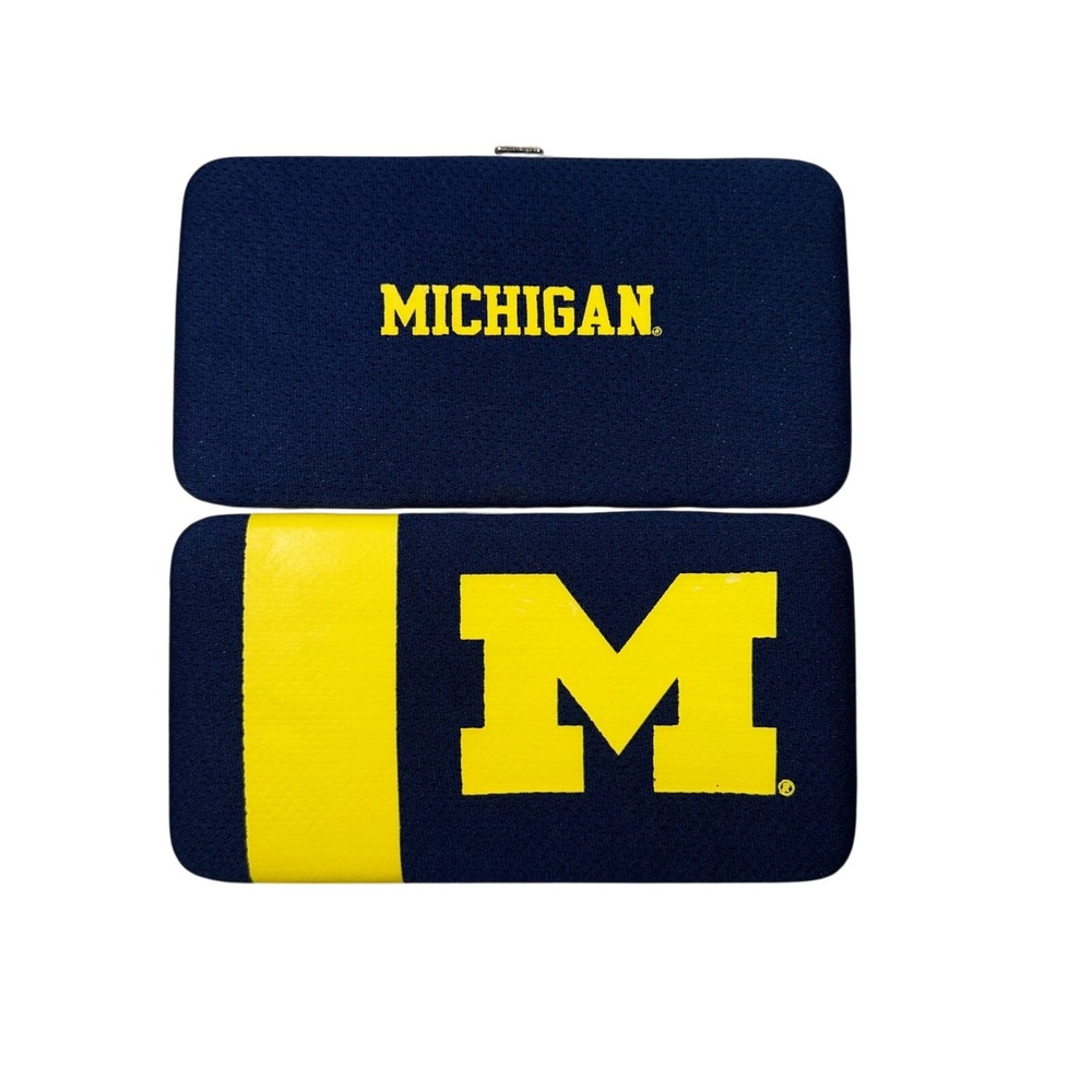 Little Earth Michigan Wolverines Navy Blue Maize Yellow Block M Clutch Wallet